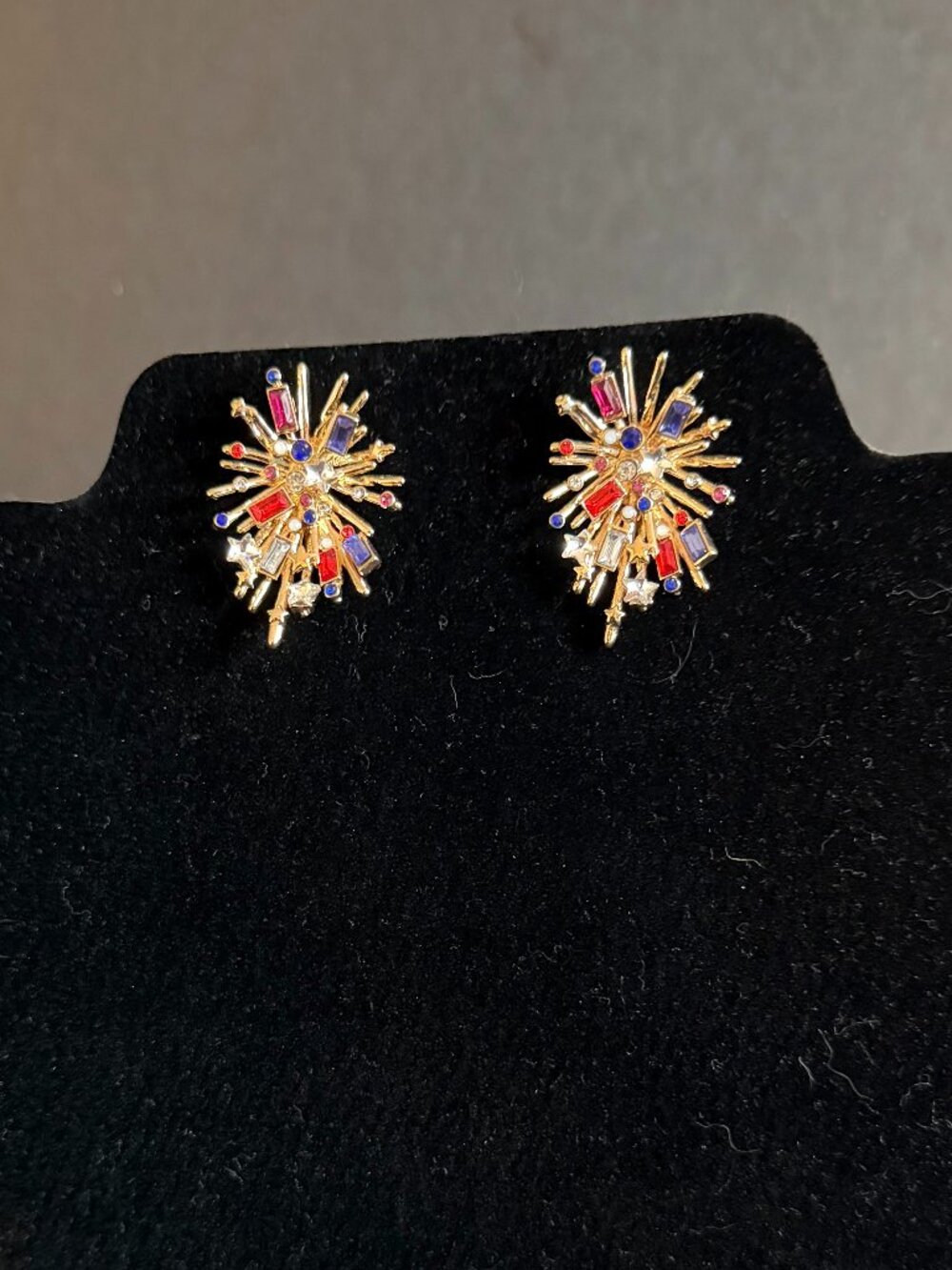 Vintage-Style Gold-Tone Starburst Pierced Earrings